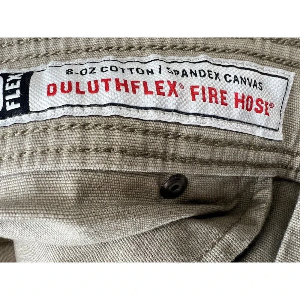 Duluth Trading Co Flex Fire Hose Pants Mens 36x30 Tan Khaki Workwear Utility